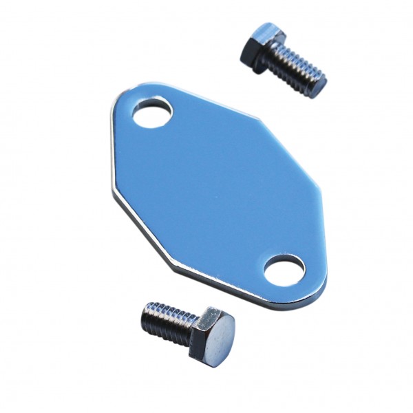 Holden 253-308 V8 Chrome Fuel Pump Block Off Plate with Bolts