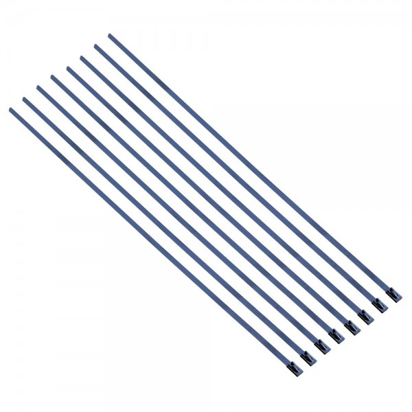 Exhaust Wrap Stainless Steel Locking Ties 200mm (8 Inch) Long Heavy Duty Qty 8