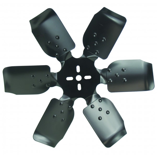 Derale Standard Rotation Rigid Steel 6 Blade Race Fan Black 17 Inch