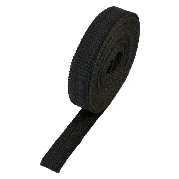 Black Coloured Exhaust Wrap 25mm(1") Wide x 7.5mt(25ft) Roll 650C Continuous