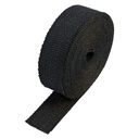 Black Coloured Exhaust Wrap 50mm(2") Wide x 15mt(50ft) Roll 650C Continuous