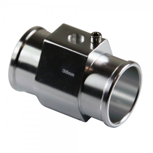 Radiator Hose Water Temperature Sensor Adaptor - 38mm Silver Finish