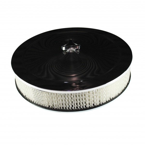 Chrome Air Filter Cleaner 14" x 3" Holley or Holden Quadrajet Base Paper Element