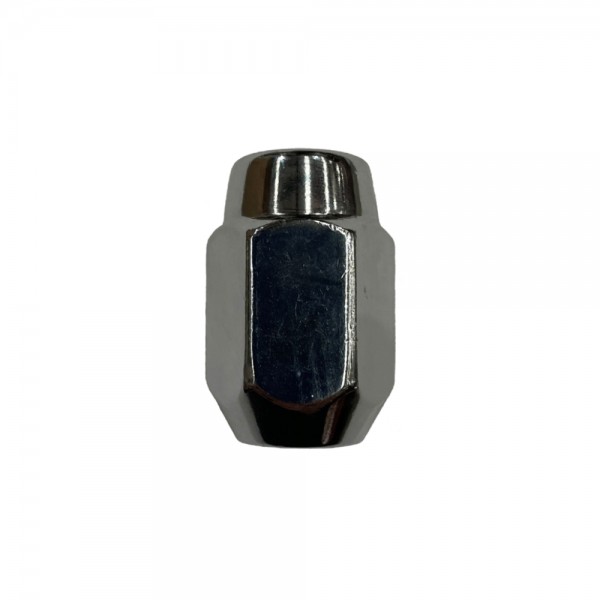 Single Tapered Chrome Acorn Wheel Nut (Close Ended) - 7/16" UNF Thread, 21mm Hex