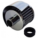 Valve Cover Breather Cap Push In 1"(25mm) Neck Shield Chrome White Element Grom