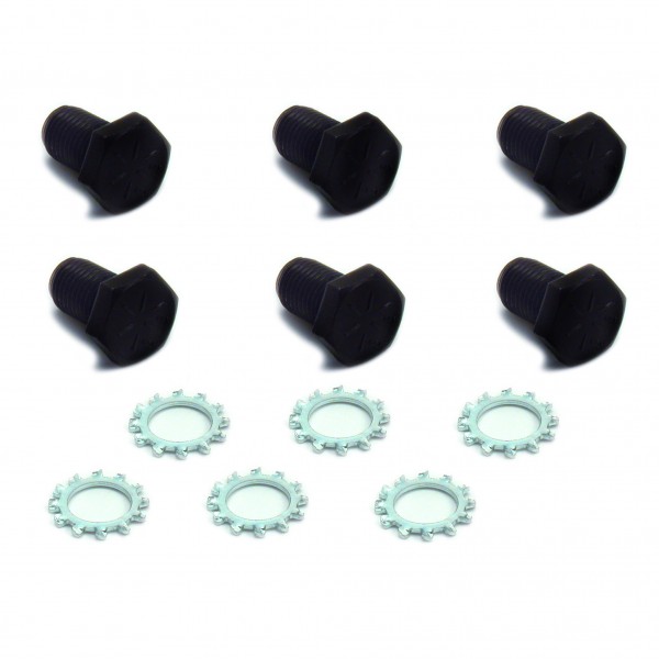 Chevrolet GM Flex Plate Grade 8 Bolts 7/16" x 11/16" Set 6 with Lock Washers