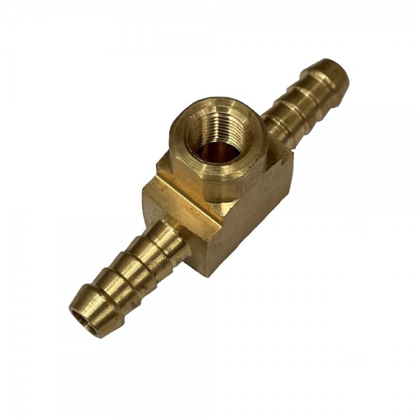 Brass Fuel Pressure Gauge Fitting 5/16" (7.9mm) Male Hose to 1/8" (3.2mm) NPT