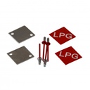 Lpg Number Plate Metal Tag Kit with decals + rivets (Set of 2)