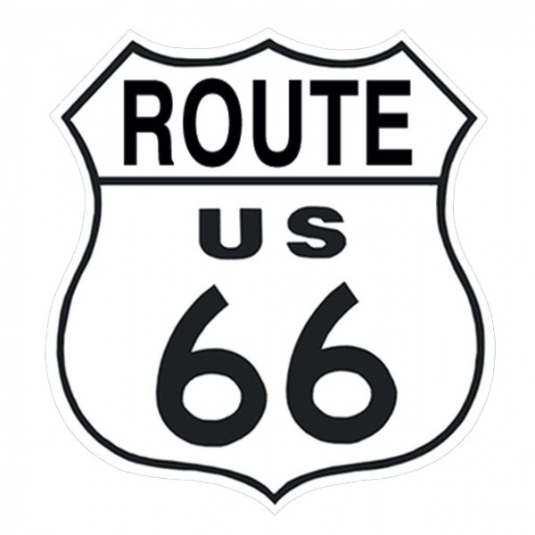 Route 66 Shield Cut to Shape Embossed Metal Sign Reproduction 28cm x 28cm