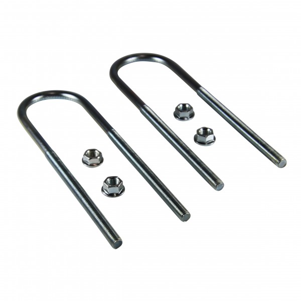 U-Bolts 65mm ID, 12mm thread, 260mm Long with serrated nuts. Set of 2.