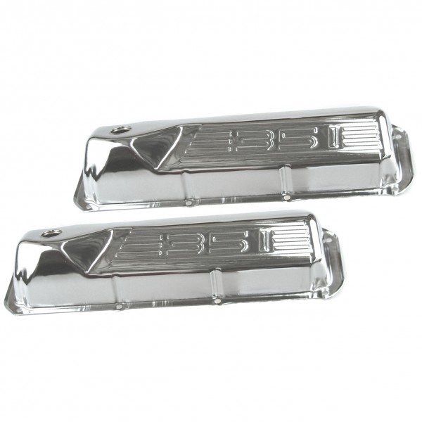 Valve Covers Chrome Ford V8 Cleveland 302-351-400 Motor Baffled-pr