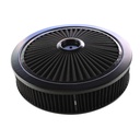 Extraflow All Black Air Filter Cleaner 14" x 3" Holley Edelbrock Recessed Base