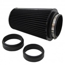 Conical High Flow Air Filter Multi Fit 3"-3.5"-4". 10" Tall All Black