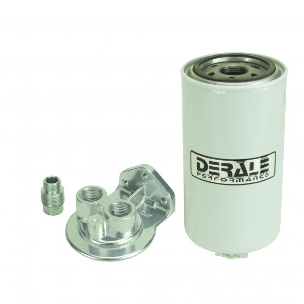 Derale Fuel Filter Water Separator 1/2" Npt Ports Up Suit Petrol All Fuels