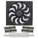 Derale High Output 17" Electric Fan 2400Cfm 2Spd 265w, Black Steel Shroud Kit