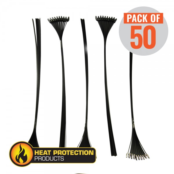 Exhaust Wrap Stainless Black Locking Ties 355mm (14 Inch) Long Heavy Duty Qty 50