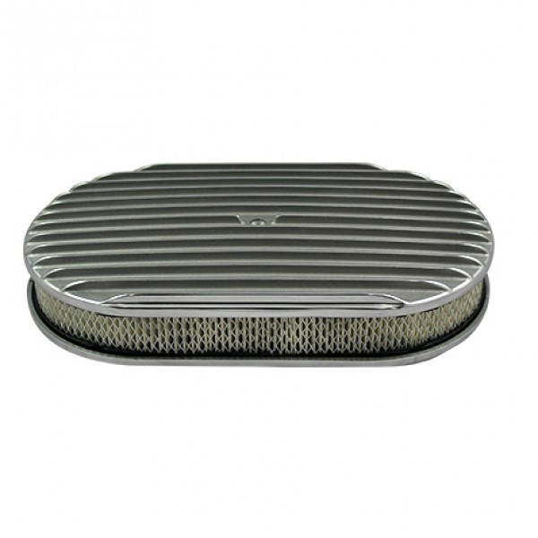 Oval Full Finned Air Cleaner 15" x 2" Holley Edelbrock Quadrajet Carter