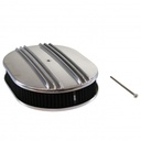 Oval Dual Centre Finned Air Cleaner 12" x 2" Holley Edelbrock Quadrajet Carter