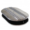 Oval Dual Centre Finned Air Cleaner 15" x 2" Holley Edelbrock Quadrajet Carter