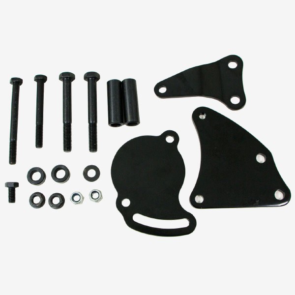 Power Steering Pump Bracket Kit Black Steel Chevrolet Small Block Swp Type II