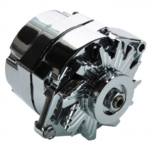 Alternator GM 1968-up V8 Single Groove Chrome 110 Amp 1 Wire Internal Regulator