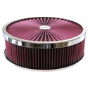 Superflow Red Chrome Air Filter Cleaner 14" x 4"  Holley Edelbrock Recessed Base