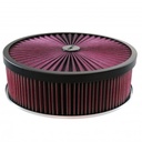 Superflow Red Black Air Filter Cleaner 14" x 4"  Holley Edelbrock Recessed Base