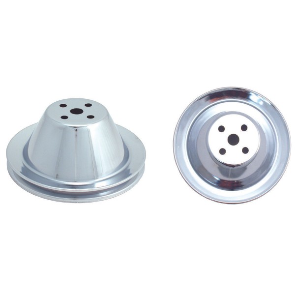 Pulley Upper Single Groove Swp Chromed Steel Small Block Chevrolet 265-400