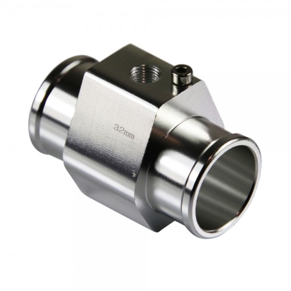 Radiator Hose Water Temperature Sensor Adaptor - 32mm Silver Finish