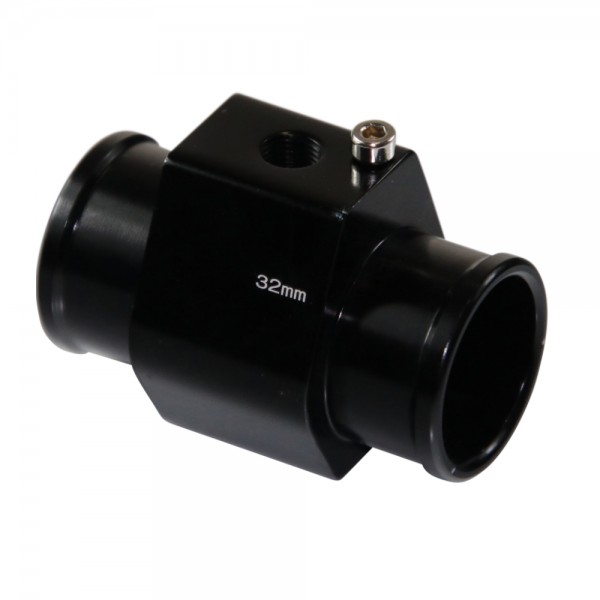 Radiator Hose Water Temperature Sensor Adaptor - 32mm Black Finish