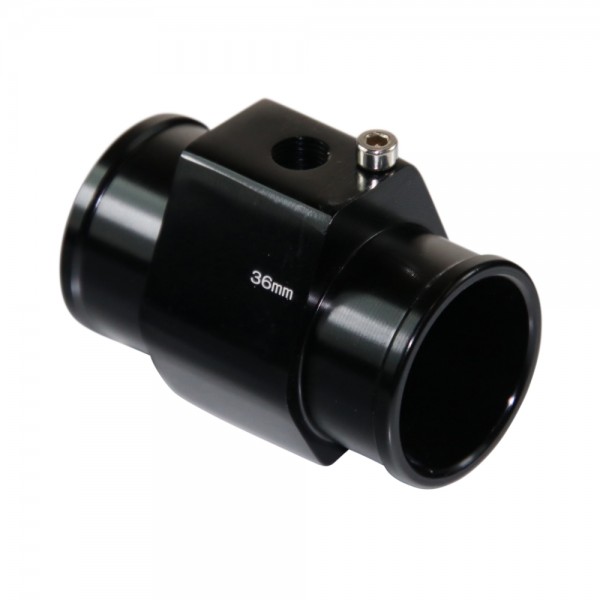 Radiator Hose Water Temperature Sensor Adaptor - 36mm Black Finish