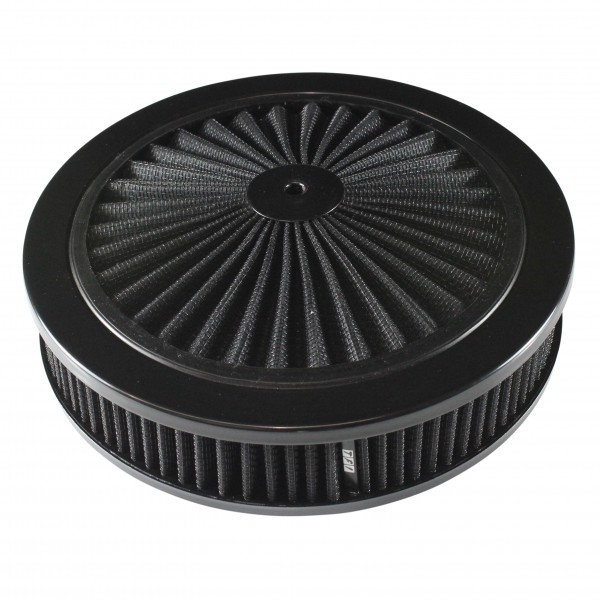 Extraflow All Black Air Cleaner Filter 9"x 2" Assy fit Holley 5-1/8" Base