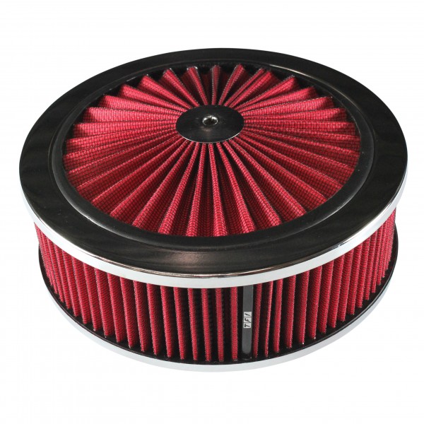 Extraflow Red Chrome Air Cleaner Filter 9"x 3" Assy fit Holley 5-1/8" Base