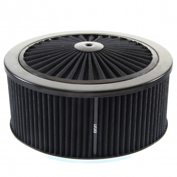 Extraflow All Black Air Cleaner Filter 9"x 4" Assy fit Holley 5-1/8" Base