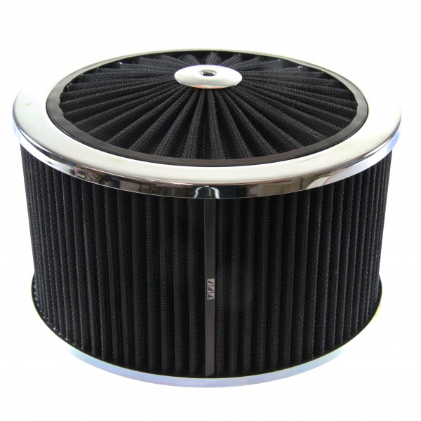 Extraflow Black Chrome Air Cleaner Filter 9" x 5" Assy fit Holley 5-1/8" Base
