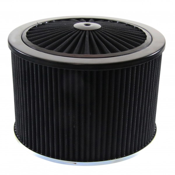 Extraflow All Black Air Cleaner Filter 9"x 6" Assy fit Holley 5-1/8" Base