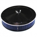 Chrome Air Filter Cleaner 14" x 3" Holley or Holden Quadrajet Base Blue Washable