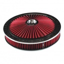 Extraflow Red Chrome Air Filter Cleaner 14" x 2" Holley Holden Quadrajet Base
