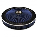 Extraflow Blue Chrome Air Filter Cleaner 14" x 2" Holley Edelbrock Recessed Base