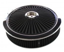 Extraflow Black Chrome Air Filter Cleaner 14" x 3" Holley Holden Quadrajet Base