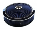 Extraflow Blue Chrome Air Filter Cleaner 14" x 3" Holley Holden Quadrajet Base