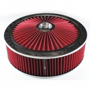 Extraflow Red Chrome Air Filter Cleaner 14" x 4" Holley or Holden Quadrajet Base