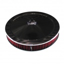 Chrome Air Filter Cleaner 14" x 2" Holley Rochester Recessed Base Red Washable