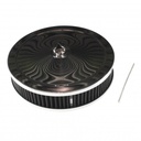 Chrome Air Cleaner 9" Wide x 2" Tall Holley Edelbrock Carburettor Black Element