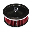 Chrome Air Cleaner 6-3/8" Wide x 2-1/2" Tall Suit 2-5/8" Carb Red Washable Elem