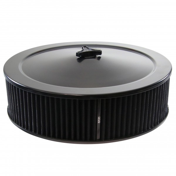 Black Air Filter Cleaner 14" x 4" Holley Holden Quadrajet Base Washable Element