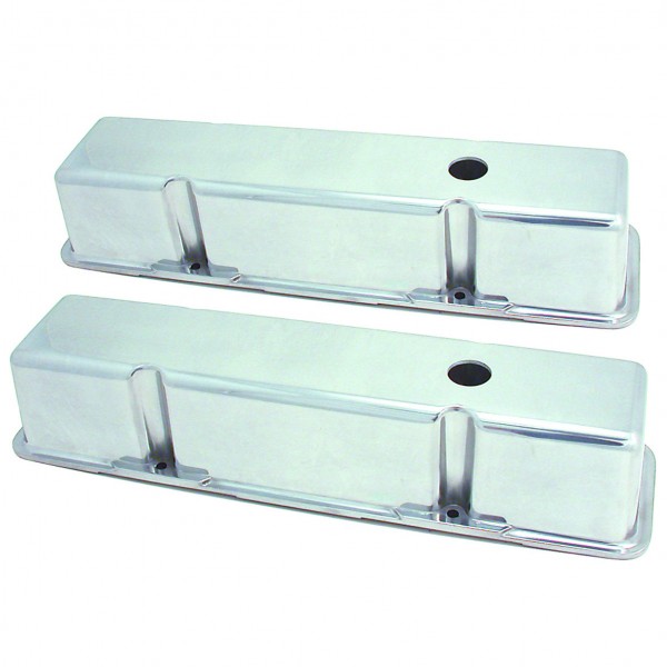 Valve Covers Alloy Chevrolet SB V8 283-400 Tall Smooth Alloy Polished