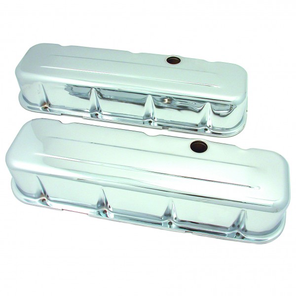 Valve Covers Chrome Chevrolet BB 396-502 Tall Baffled-pr