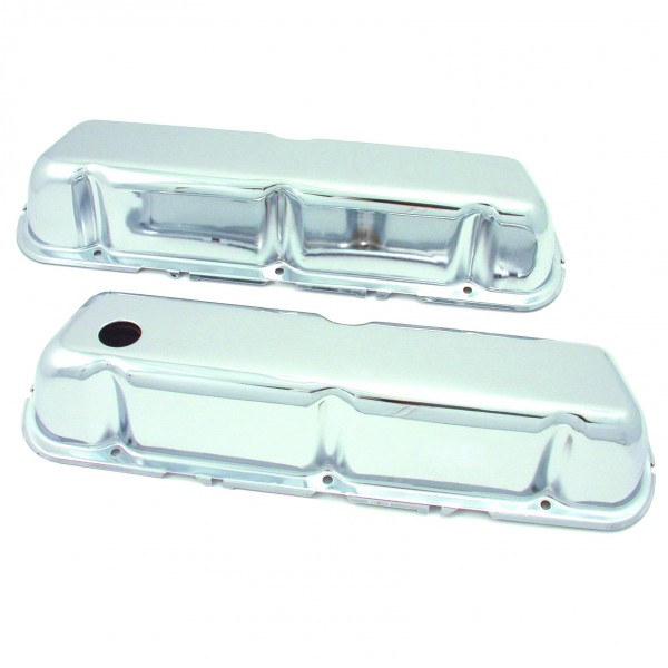 Valve Covers Chrome Ford Windsor V8 5.0L 1986-95 OEM Height Baffled-pr