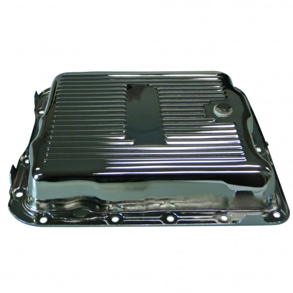 Transmission Pan GM Turbo 700R4/4L60/4L60E OEM Height Chrome Steel Finned
